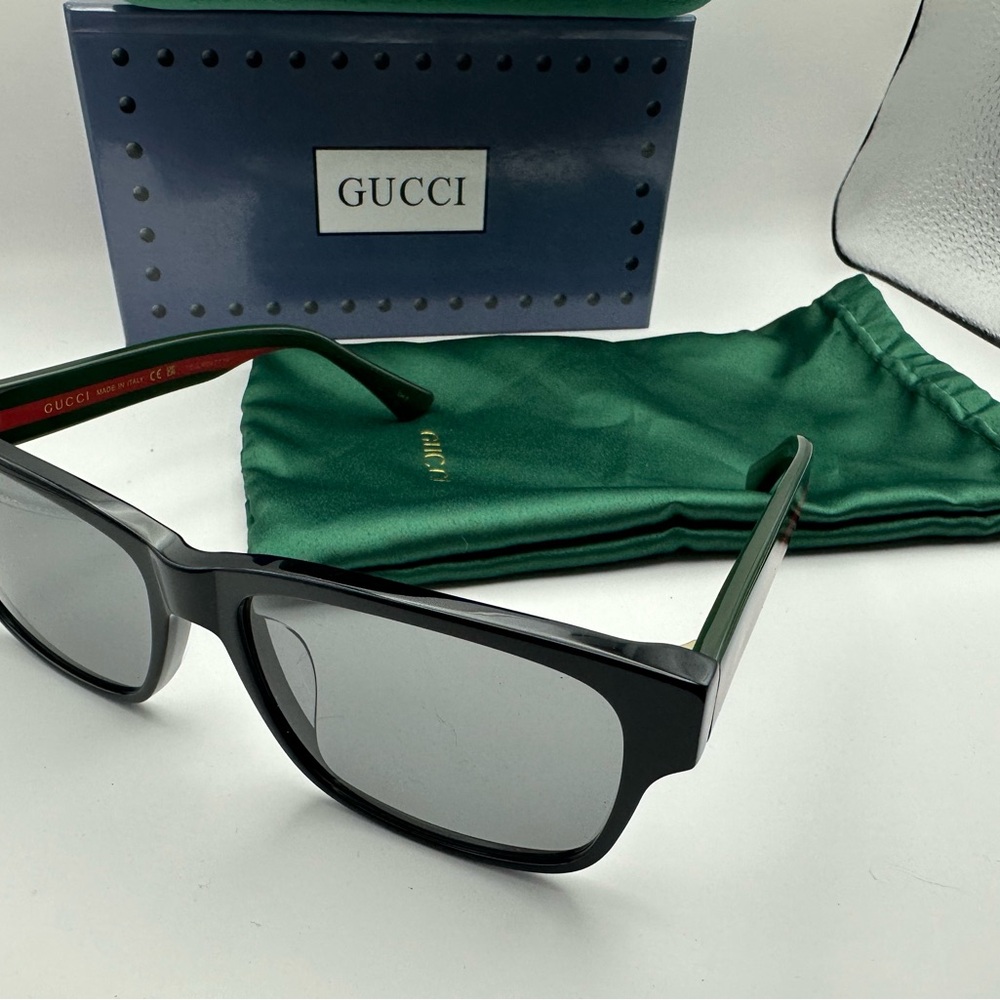 NEW GUCCI GG0340S 006 BLACK/MULTICOLOR GREY MENS SUNGLASSES - Picture 3 of 10
